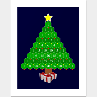 Pascal's Triangle Math Christmas Tree Posters and Art